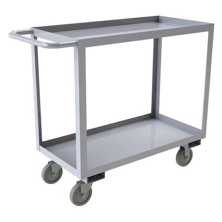 Zoro Select Corrosion-Resistant Utility Cart with Lipped Metal Shelves, Stainless Steel, 1,200 lb Load Capacity SRSC1624482ALU5PUS