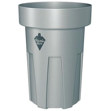 Cortech Cobra Can 30 gal Round Trash Can, Gray, None, Thermoplastic, Not Applicable COR30FR