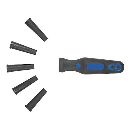 Westward File Handle, 4 In L, Rubber, Ergo Handle 1NFW5