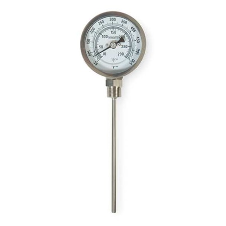 Zoro Select Bimetal Thermom, 3 In Dial, 50 to 550F 1NFZ7