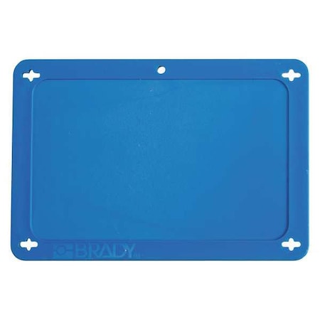 Brady Blank Tag, Plastic, 3 3/16 in H x 4 11/16 in W, Blue, Rectangle 41927