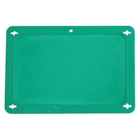 Brady Blank Tag, Plastic, 3 3/16 in H x 4 11/16 in W, Green, Rectangle 41929