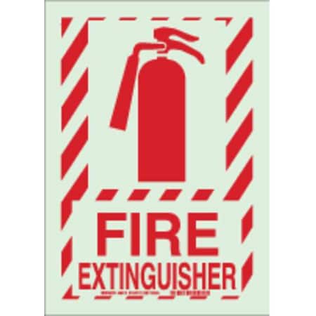 Brady Fire Extinguisher Sign, 14 in Height, 10 in Width, Plastic, Rectangle, English 80173