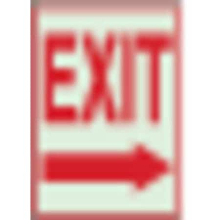 Brady Exit Sign, Polyester, 7" W, 10" H, Exit, Red, White 80217