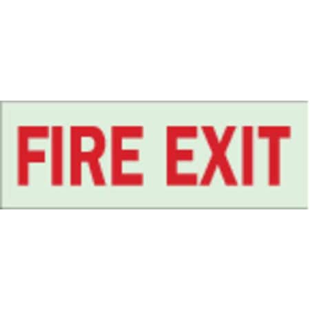 Brady Fire Exit Sign, Polyester, 10" W, 3-1/2" H, Fire Exit, White 80225