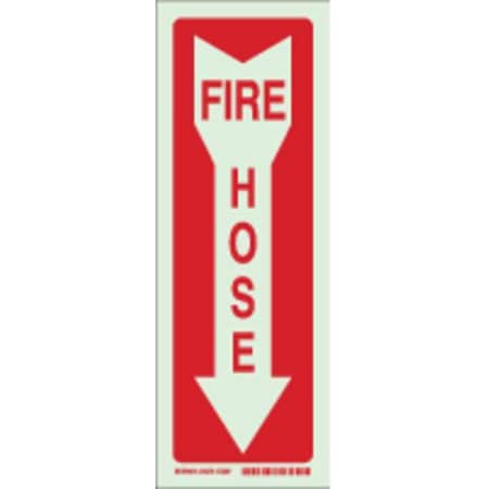 Brady Fire Hose Sign, 14 in Height, 5 in Width, Polyester, Rectangle, English 80244