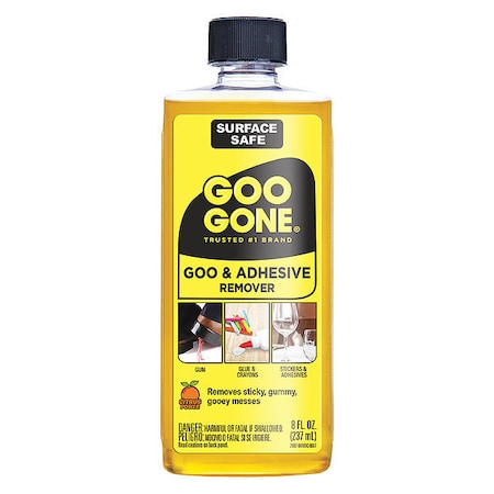 Goo Gone Citrus Adhesive Remover, 8 Oz Bottle, Liquid, 12 PK 2087