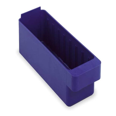 Quantum Storage Systems Drawer Storage Bin, High Impact Polystyrene, Blue, 4 5/8 in H, 3 3/4 in W, 11 5/8 in L QED501BL