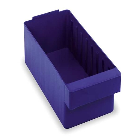 Quantum Storage Systems Drawer Storage Bin, High Impact Polystyrene, Blue, 4 5/8 in H, 5 9/16 in W, 11 5/8 in L QED601BL