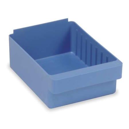 Quantum Storage Systems Drawer Storage Bin, High Impact Polystyrene, Blue, 4 5/8 in H, 8 3/8 in W, 11 5/8 in L QED701BL