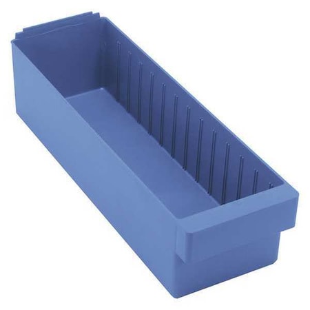 Quantum Storage Systems Drawer Storage Bin, High Impact Polystyrene, Blue, 4 5/8 in H, 5 9/16 in W, 17 5/8 in L QED602BL