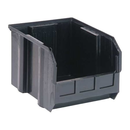 Quantum Storage Systems Hang & Stack Storage Bin, Polypropylene/Polyethylene, Black, 7 in H, 8 1/4 in W, 10 3/4 in L QUS239BR