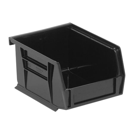Quantum Storage Systems Hang & Stack Storage Bin, Polypropylene/Polyethylene, Black, 3 in H, 4 1/8 in W, 5 3/8 in L QUS210BR