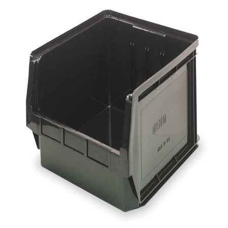 Quantum Storage Systems Shelf Storage Bin, Polypropylene/Polyethylene, Black, 7 7/8 in H, 12 3/8 in W, 19 3/4 in L QMS532BR