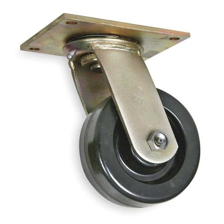 Zoro Select Swivel Plate Caster, Phenolic, 5 in., 1000 lb. 1NVK7