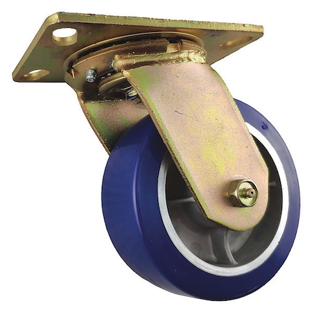 Zoro Select Swivel Plate Caster, Polyurthane, 6 in, 1750 lb 1NVU7