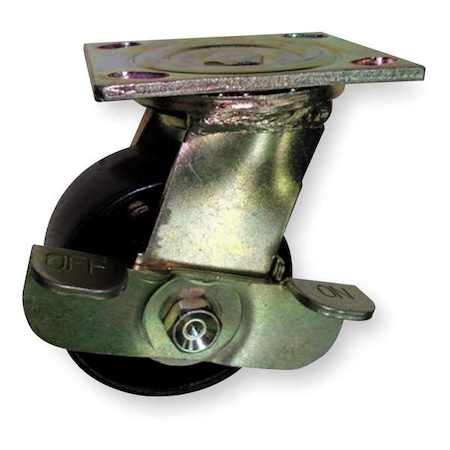 Zoro Select Swivel Plate Caster, Steel, 8 in., 1200 lb. 1NVD1