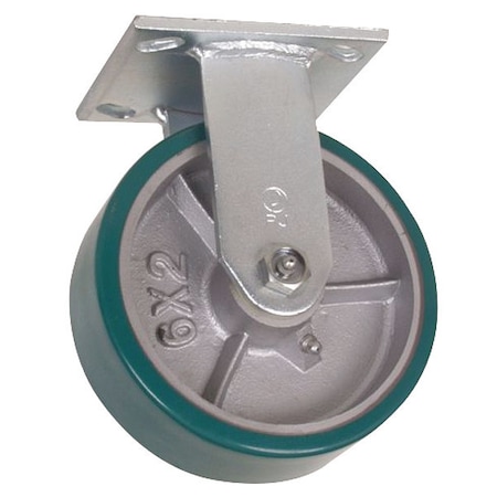 Zoro Select Rgd Plat Cstr, Polyurthan, 4 in, 700 lb, Grn 1NWJ9