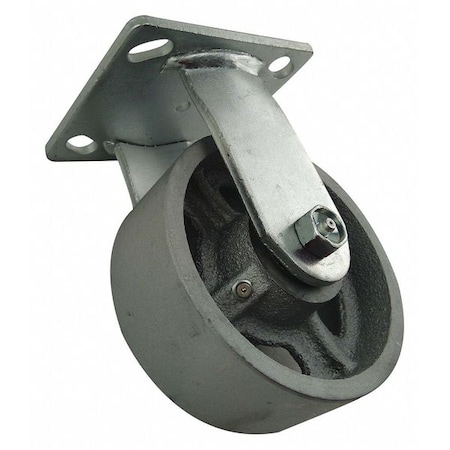 Zoro Select Rigid Plate Caster, Cast Irn, 5 in, 1000 lb 1NWL3