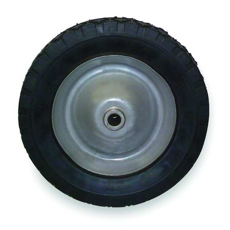 Zoro Select Semi-Pneumatic Wheel For 1/2 in Axle, 8 in Dia, Rubber, Diamond Tread, 60 lb Load Rating 1NXA5
