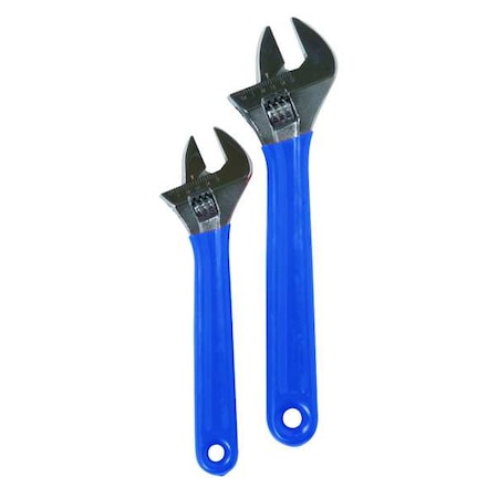 WESTWARD 2-Piece Chrome Adjustable Wrench Set (4 in, 6 in) 1NYD4