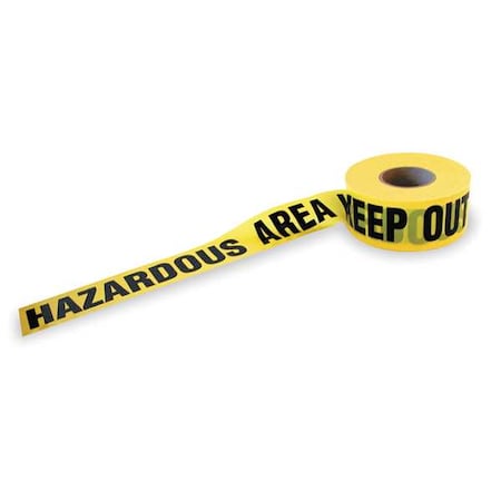 Zoro Select Barricade Tape, Hazardous Area Keep Out, 3 in Wide x 1000 ft Long, Polyethylene, 1.6 mil Thickness 1N952