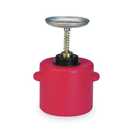 Eagle Mfg Plunger Can 0.5 gal Polyethylene Can, Brass Plunger, 5 1/4 in Dasher Plate Dia., Red P712