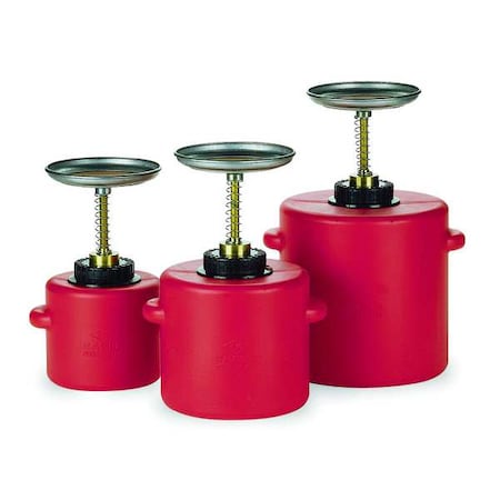 Eagle Mfg Plunger Can 0.25 gal Polyethylene Can, Brass Plunger, 5 1/4 in Dasher Plate Dia., Red P711