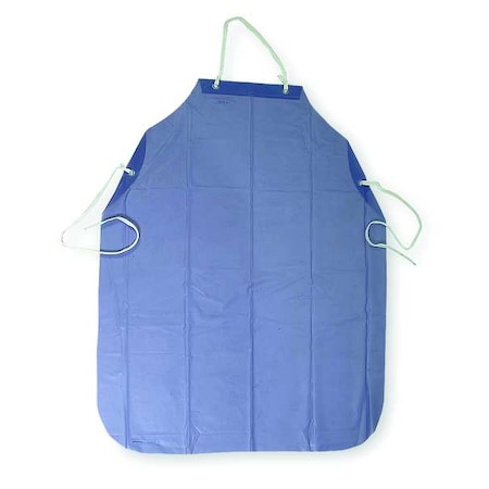 CONDOR Chemical Resistant Bib Apron, PVC, Heavy Duty, 8 mil, 45 in Length, Universal Size, 12 Pack 1N866