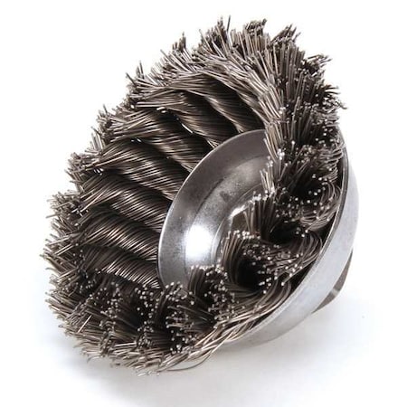 Weiler Knot Wire Cup Wire Brush, Arbor, 3-1/2" 93434