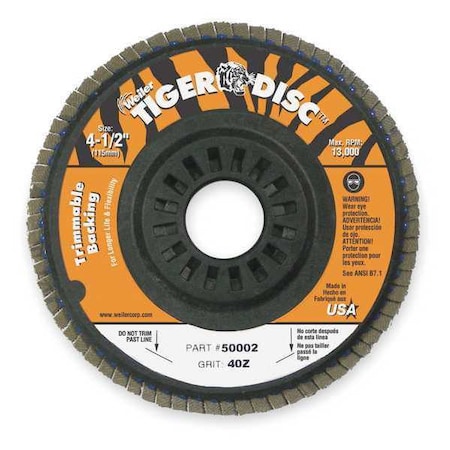 WEILER Arbor Mount Flap Disc, 4-1/2in, 80, Medium 97905