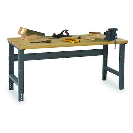 Tennsco Bolted Workbenches, Butcher Block, 72" W, 33-3/4" Height, 3600 lb., Straight WBA-1-3672W