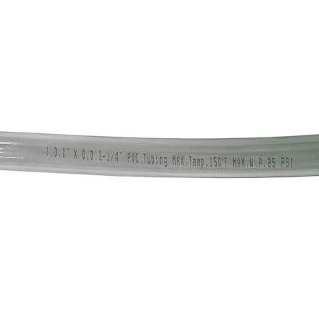 ZORO SELECT Tubing, 1 I.D., 100 ft., Clear, Flexible 1PBK4