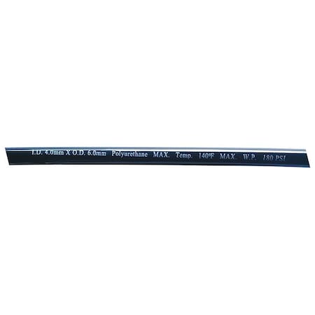 Zoro Select Tubing, 4 IDx6mm OD, 100 Ft, Black 1PBR7