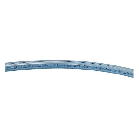 Zoro Select Tubing, 4 IDx6mm OD, 100 Ft, Clear Blue 1PBR6