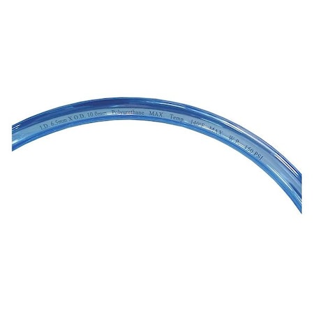 Zoro Select Tubing, 6.5 mmx10mm OD, 100 Ft, Clear Blue 1PBT1