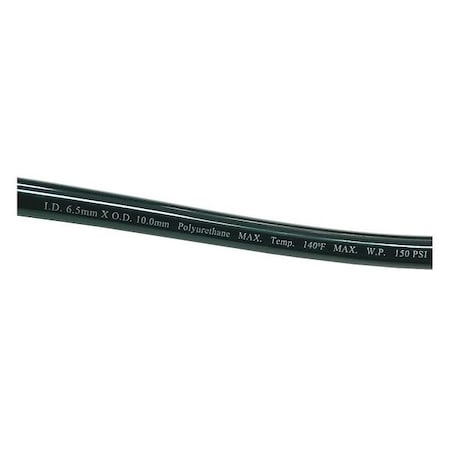 Zoro Select Tubing, 6.5mm ID x 10mm OD, 100 Ft, Black 1PBT2