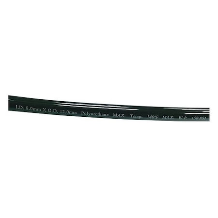 Zoro Select Tubing, 8 IDx12mm OD, 100 Ft, Black 1PBT6