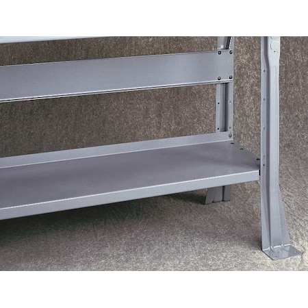 Tennsco Lower Shelf, 72 W x 14 D x 1 in. H, Gray S-72