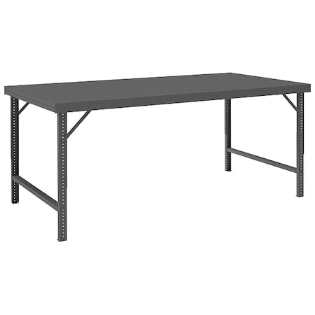 Durham Mfg Bolted WorkBench, Steel, 72" W, 28" to 42" Height, 2000 lb., Folding WBF-3672-95