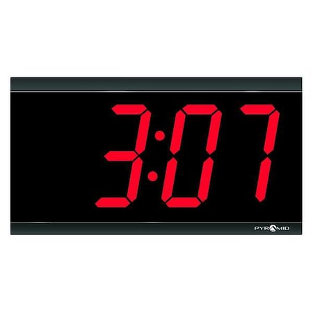 Pyramid 11-7/16" Digital Master Wall Clock, Black 41357G