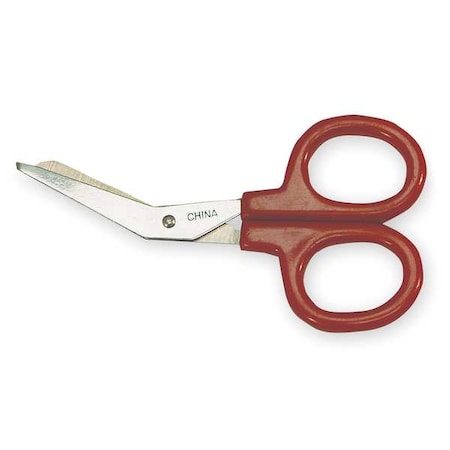 North Scissors, 4 In. L, Red Handle, Angled, Metal 752577