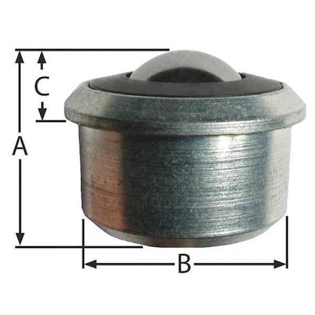 Ashland Conveyor Ball Transfer, Drop In, 1-3/16In Ball Dia BT DI 1.19DIA 500 CS/CS