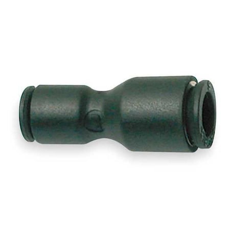 Legris Push-Fit Union Fitting, 1/8 in x 1/4 in Tube Size, Fiberglass-Reinforced Nylon, Black, 10 PK 3106 53 56