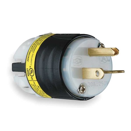 Legrand Straight Blade Plug, 6-20P, 20 A, 250V AC, 2 Pole, Screw Terminals, Grounded PS5466XGCM