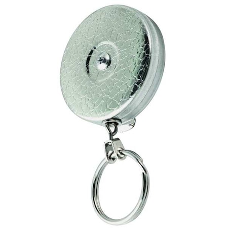 Zoro Select Key Reel, Chrome, Stainless Steel Chain, Chrome Texture 0005-011