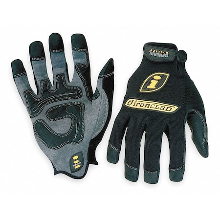 Ironclad Performance Wear Mechanics Gloves, 2XL, Black, Spandex/Nylon GUG-06-XXL