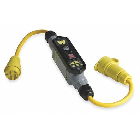 Woodhead Line Cord GFCI, 2 ft., Blk, 20A, 5-20P, 120V 20052-1M