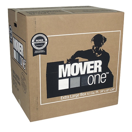 Zoro Select 24 in x 18 in x 24 in Printed Moving Box, Kraft