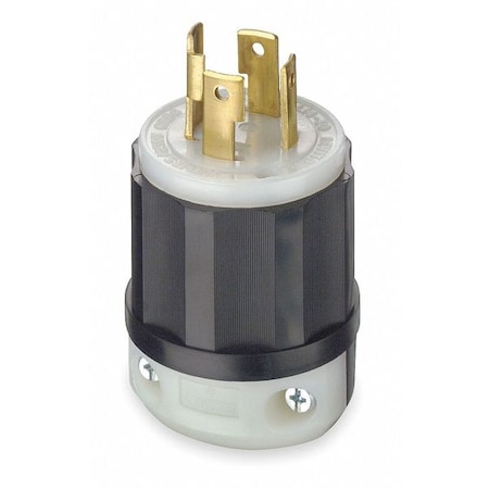 Leviton Locking Plug, L14-30P, 30 A, 125/250V AC, Single Phase, 3 Pole, Screw Terminals, Black, White 2711